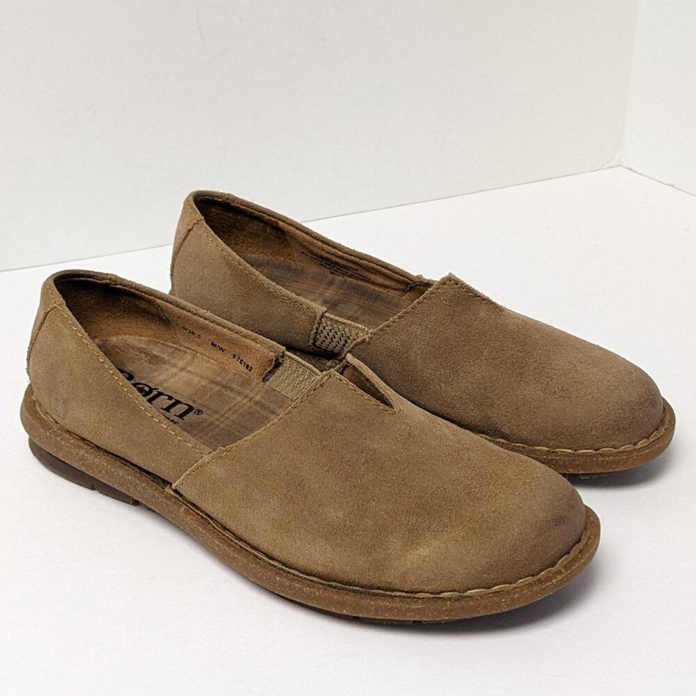 Born Tropi Slip-On Flats, Brown Suede, Women's 7.5 M